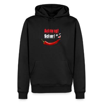 Achtung Scharf Chilli Geschenk Koch Gastro - Männer Premium Bio Hoodie - Schwarz - Vorne - Nico (187cm)