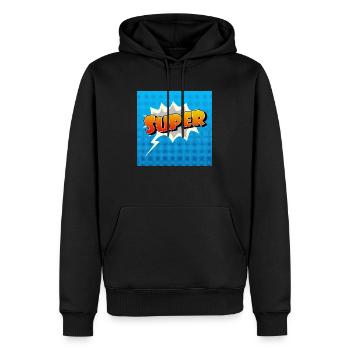 Super Comic Lettering Symbol - Männer Premium Bio Hoodie - Schwarz - Vorne - Nico (187cm)