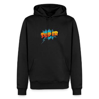 Super Comic Lettering Symbol - Männer Premium Bio Hoodie - Schwarz - Vorne - Nico (187cm)