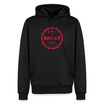 Oma rockt! - Männer Premium Bio Hoodie - Schwarz - Vorne - Nico (187cm)
