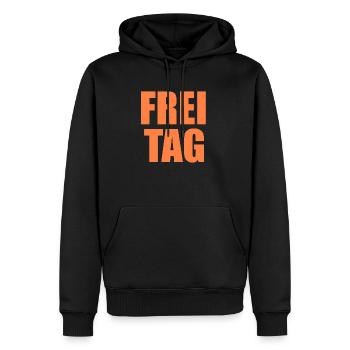 Freitag - Männer Premium Bio Hoodie - Schwarz - Vorne - Nico (187cm)