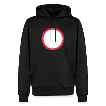 cracks round circle ring round stripe line beam u - Men’s Premium Organic Hoodie - black - Front - Nico (187cm)