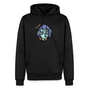Engel - Männer Premium Bio Hoodie - Schwarz - Vorne - Nico (187cm)