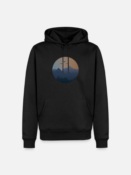 Sunset in the mountains - Men’s Premium Organic Hoodie - black