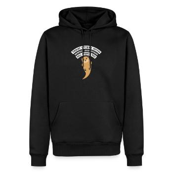 Treat Otters With Respect Funny Animal Love Meme - Sweat à capuche Premium bio Homme - noir - Devant - Nico (187cm)