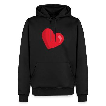 cœur - Sweat à capuche Premium bio Homme - noir - Devant - Nico (187cm)