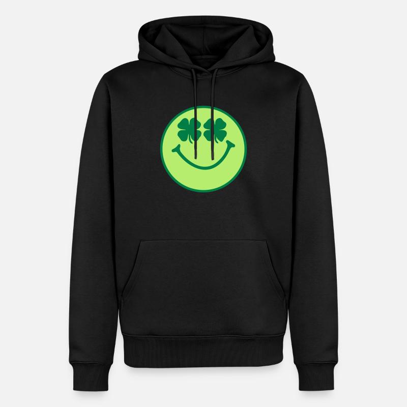 Smiley - Männer Premium Bio Hoodie - Schwarz