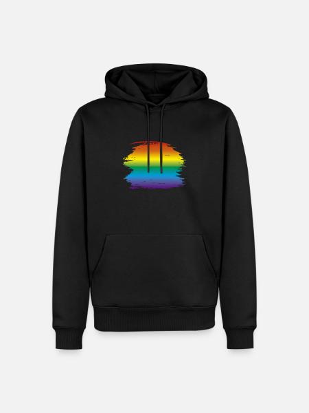 Regenbogen 01 - Männer Premium Bio Hoodie - Schwarz