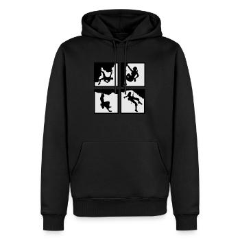 Climbing - Männer Premium Bio Hoodie - Schwarz - Vorne - Nico (187cm)