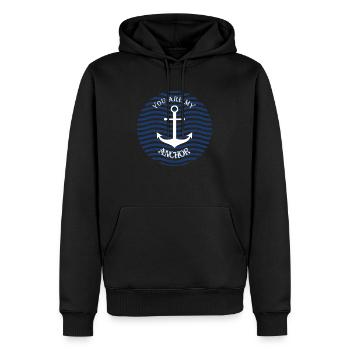 Anker - Männer Premium Bio Hoodie - Schwarz - Vorne - Nico (187cm)
