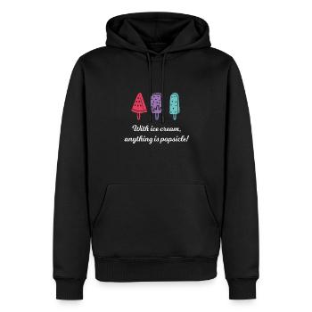 Ice cream - Männer Premium Bio Hoodie - Schwarz - Vorne - Nico (187cm)