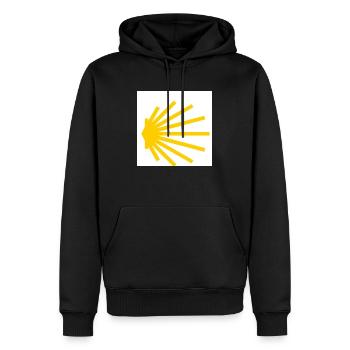 jakobsmuschel - Männer Premium Bio Hoodie - Schwarz - Vorne - Nico (187cm)