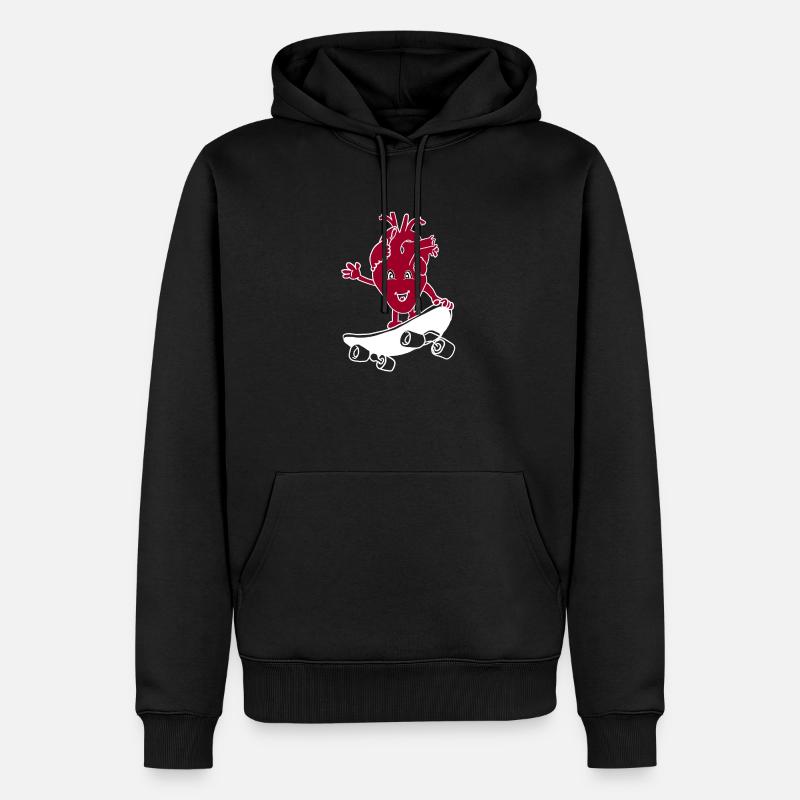 Coeur de skateboard - Sweat à capuche Premium bio Homme - noir