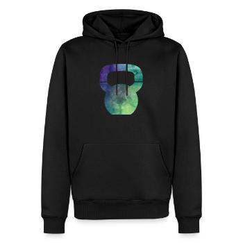 Kettlebell - Watercolor - Männer Premium Bio Hoodie - Schwarz - Vorne - Nico (187cm)