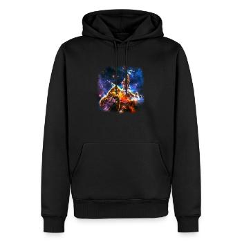 Universum, Weltraum, Weltall, Kosmos, Sterne, - Männer Premium Bio Hoodie - Schwarz - Vorne - Nico (187cm)
