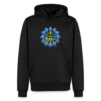 geek - Sweat à capuche Premium bio Homme - noir - Devant - Nico (187cm)