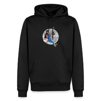 Flexibilité - T-shirt d’escalade - Sweat à capuche Premium bio Homme - noir - Devant - Nico (187cm)
