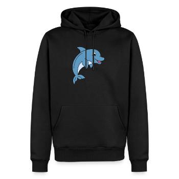 Dauphin des enfants - Sweat à capuche Premium bio Homme - noir - Devant - Nico (187cm)