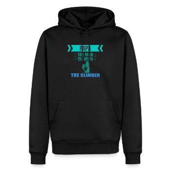 Papa The Man The Myth The Climber Hobby T-Shirt - Männer Premium Bio Hoodie - Schwarz - Vorne - Nico (187cm)
