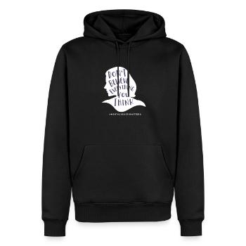 Santé mentale - Sweat à capuche Premium bio Homme - noir - Devant - Nico (187cm)