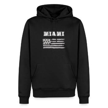 Miami - Sweat à capuche Premium bio Homme - noir - Devant - Nico (187cm)