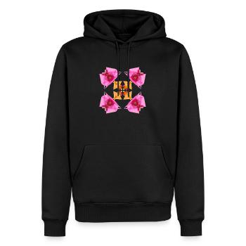 Mandala Bezier 15 - Männer Premium Bio Hoodie - Schwarz - Vorne - Nico (187cm)