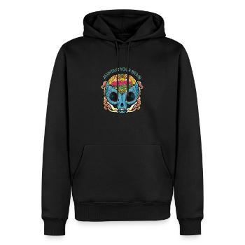 Magic Mushroom mushrooms trip gift - Men’s Premium Organic Hoodie - black - Front - Nico (187cm)