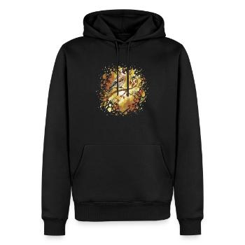 Oiseau chardonneret - Sweat à capuche Premium bio Homme - noir - Devant - Nico (187cm)