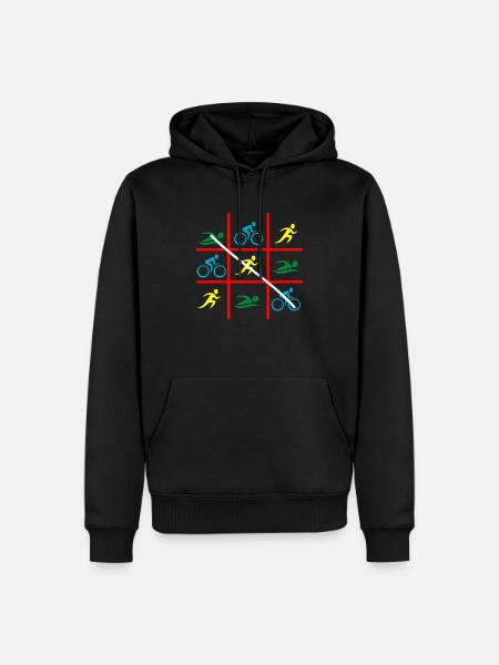 TRIATHLON SWIM BIKE RUN - Men’s Premium Organic Hoodie - black