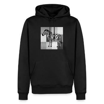 zèbre - Sweat à capuche Premium bio Homme - noir - Devant - Nico (187cm)