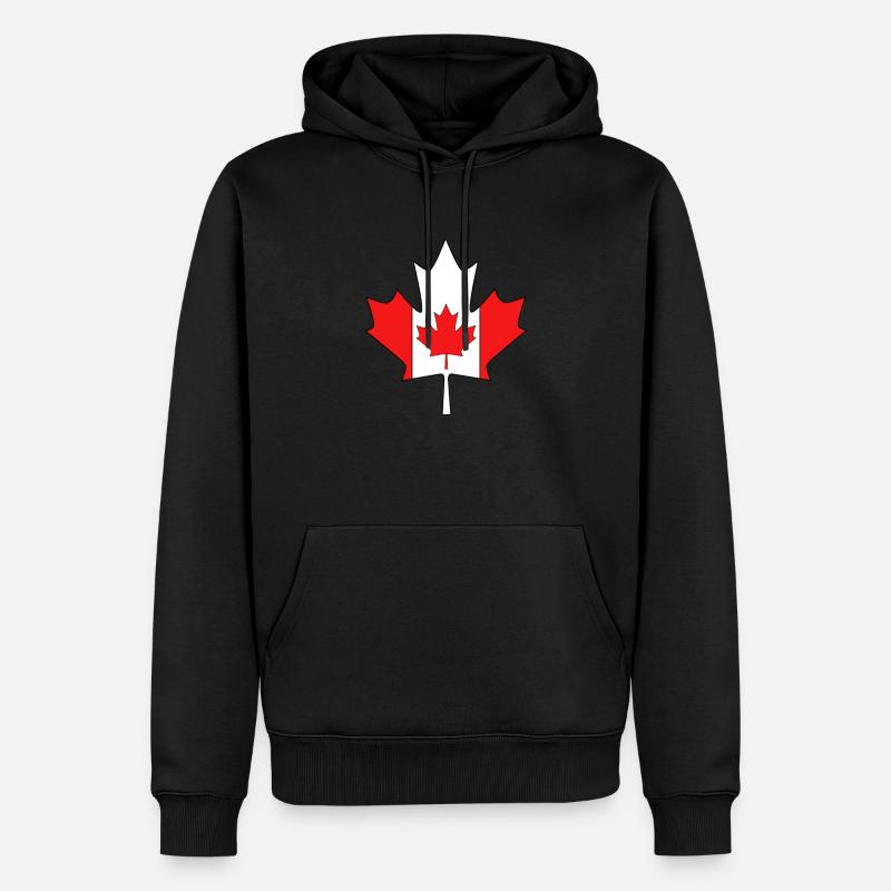 Feuille d'érable canadienne - Sweat à capuche Premium bio Homme - noir