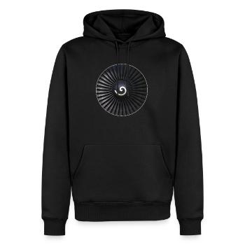 MOTEUR 6 - Sweat à capuche Premium bio Homme - noir - Devant - Nico (187cm)