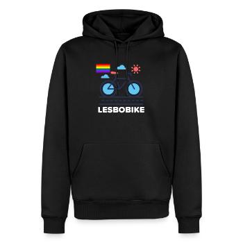 Lesbienne - Sweat à capuche Premium bio Homme - noir - Devant - Nico (187cm)