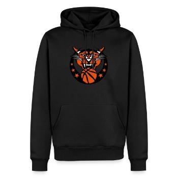 basketball cougar logo sport - Sweat à capuche Premium bio Homme - noir - Devant - Nico (187cm)