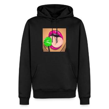 Sexy Lollipop Licking Comic - Männer Premium Bio Hoodie - Schwarz - Vorne - Nico (187cm)