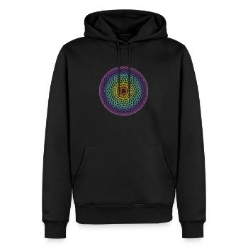 Torus Yantra - Sweat à capuche Premium bio Homme - noir - Devant - Nico (187cm)