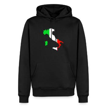 Flagge von Italien und Karte von Italien - Männer Premium Bio Hoodie - Schwarz - Vorne - Nico (187cm)
