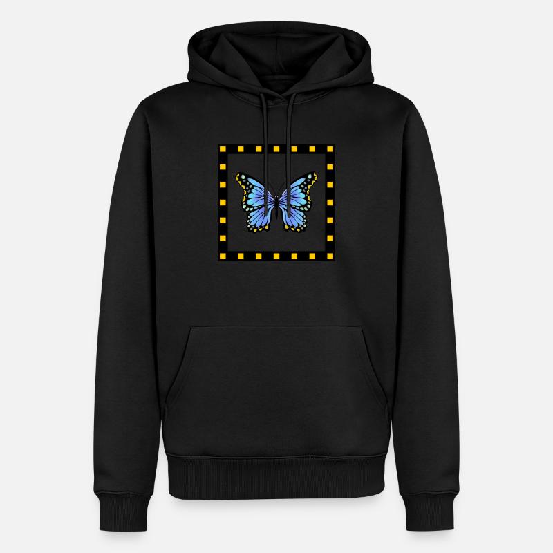 papillon - Sweat à capuche Premium bio Homme - noir