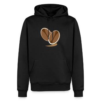 grains de café - Sweat à capuche Premium bio Homme - noir - Devant - Nico (187cm)