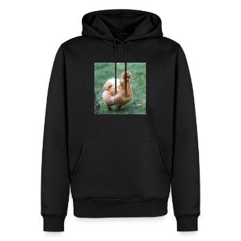 Dwarf-silky Chicken (Zwerg-Seidenhuhn) - Männer Premium Bio Hoodie - Schwarz - Vorne - Nico (187cm)