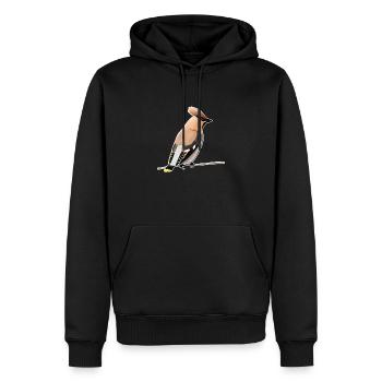 jz.birds waxwing bird design - Sweat à capuche Premium bio Homme - noir - Devant - Nico (187cm)
