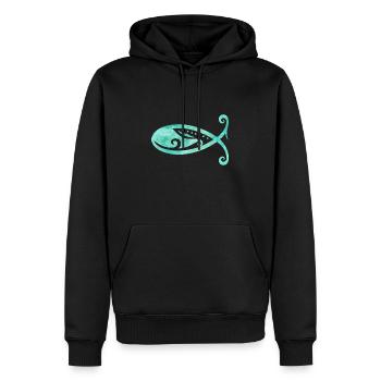 Maori Christian Fish Ocean Geschenkidee - Männer Premium Bio Hoodie - Schwarz - Vorne - Nico (187cm)