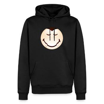 Smiley Halloween Dracula - Sweat à capuche Premium bio Homme - noir - Devant - Nico (187cm)