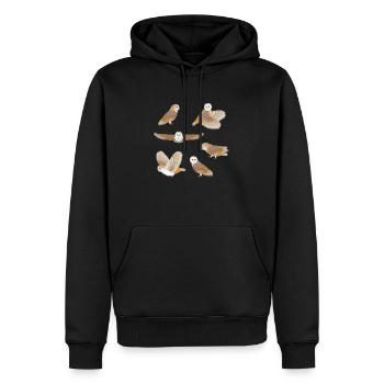 schleiereule_auswahl - Männer Premium Bio Hoodie - Schwarz - Vorne - Nico (187cm)