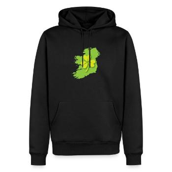 Irland Irische Karte mit Kleeblatt - Männer Premium Bio Hoodie - Schwarz - Vorne - Nico (187cm)