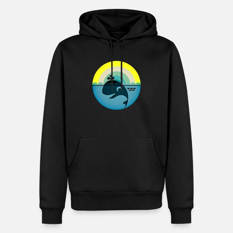 Wal - Männer Premium Bio Hoodie - Schwarz