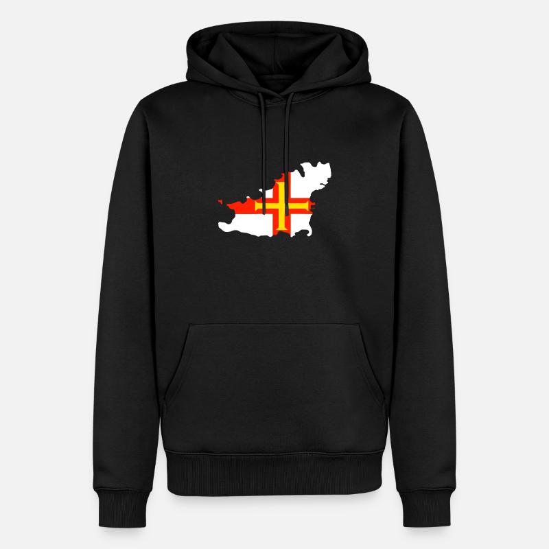 Carte et drapeau de Guernesey - Sweat à capuche Premium bio Homme - noir