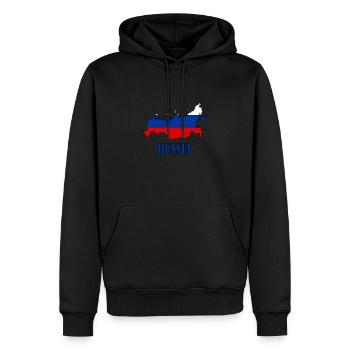 russia logo - Men’s Premium Organic Hoodie - black - Front - Nico (187cm)