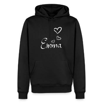 Emma liebt Dich - Männer Premium Bio Hoodie - Schwarz - Vorne - Nico (187cm)