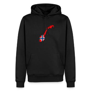Flagge und Karte von Norwegen - Männer Premium Bio Hoodie - Schwarz - Vorne - Nico (187cm)